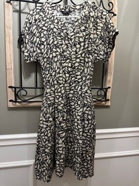 Simply Vera Vera Wang Black and Cream Printed Midi Dress
